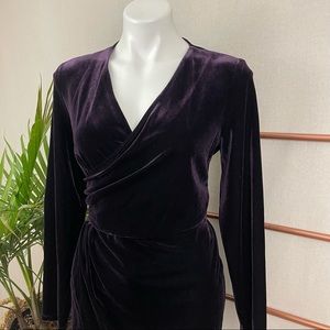 Joseph Ribkoff Purple Velvet Faux Wrap Tunic